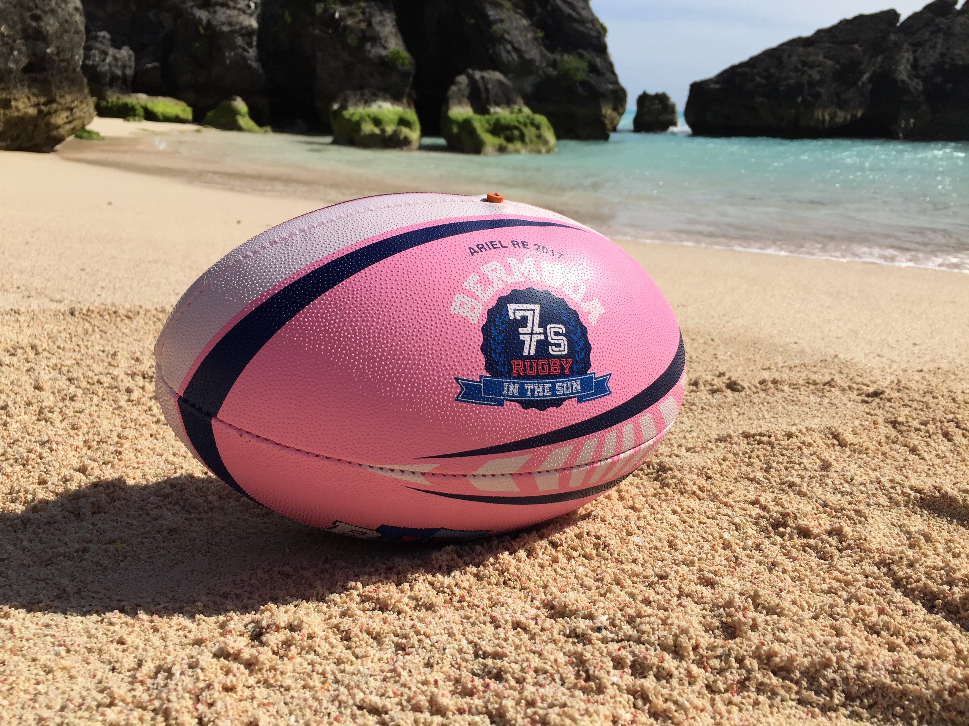 Bermuda Pinks and blue ball nestled in the sandy beaches