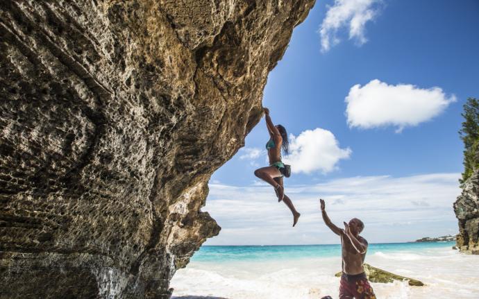 Climbing Clarence Cove in Bermuda 